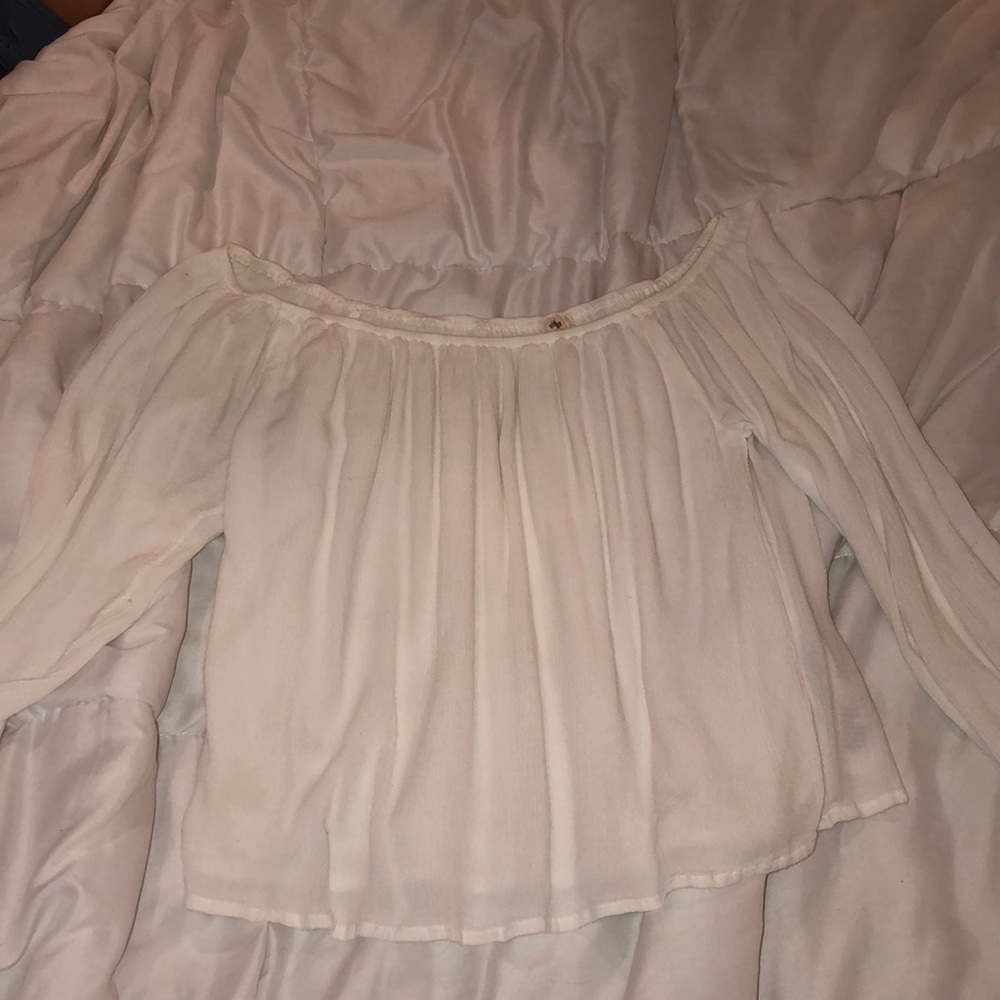 Hollister white off the shoulder long sleeve